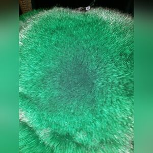 Emerald green/black genuine fox fur genuine lambskin leather trooper trapper hat